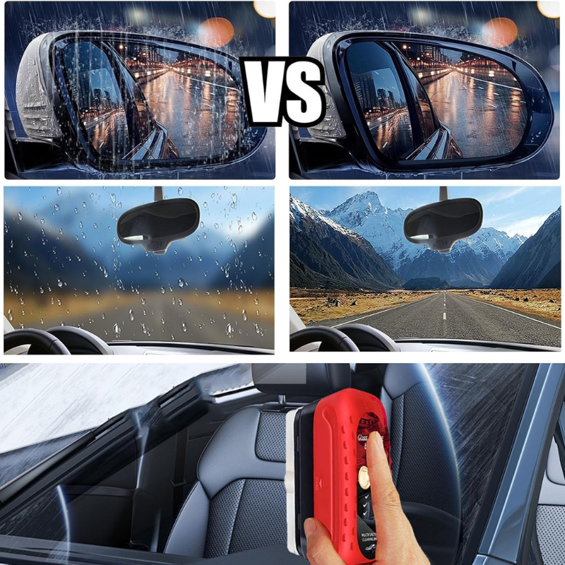 Tratamento hidrofóbico para para-brisas: as gotas deslizam em vez de ficarem coladas.